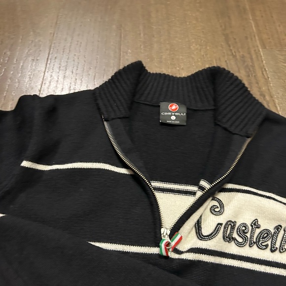 CASTELLI Wool Cycling Jersey Vintage Black Long Sleeve Italy Mens Large - Picture 4 of 6
